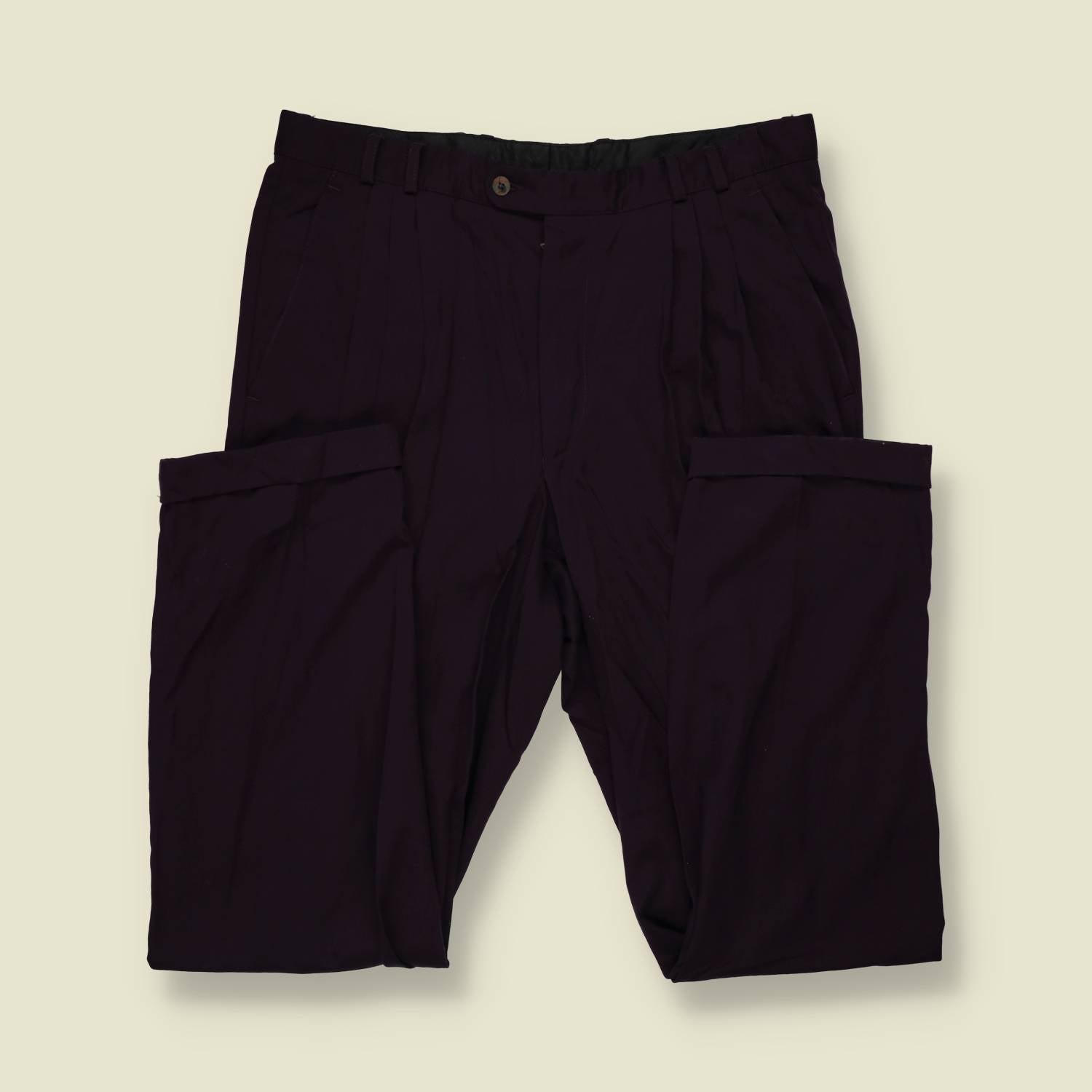 1970s | Pleated Trousers | Navy - w34