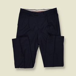 1980s | Pleated Trousers | Navy - w34