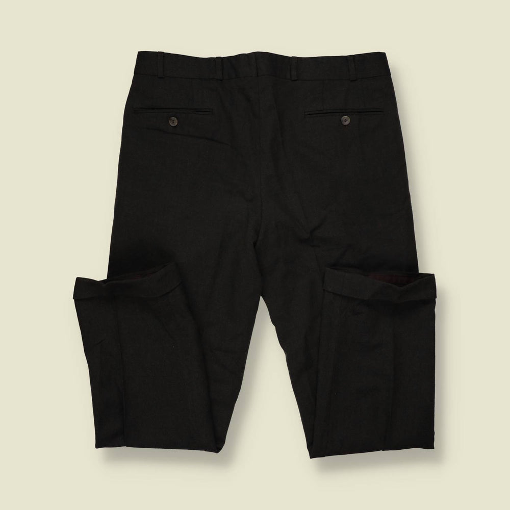 1980s | Pleated Trousers | Dark Brown - w34