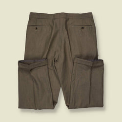 1980s | Pleated Trousers | Khaki - w34