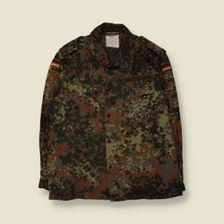 1990s | German Military | Field Shirt | Flecktarn Camouflage - L