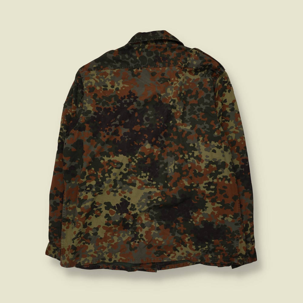 1990s | German Military | Field Shirt | Flecktarn Camouflage - L