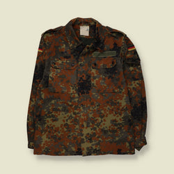 1980s | German Military | Field Shirt | Flecktarn Camouflage - S