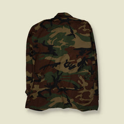 1980s-90s | Military | Field Shirt | Woodland Camouflage - M