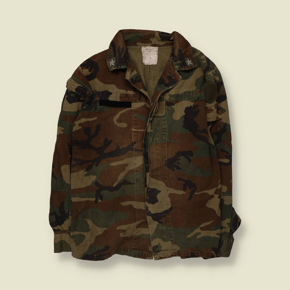 1980s-90s | Italian Military | Field Shirt | Woodland Camouflage - XL