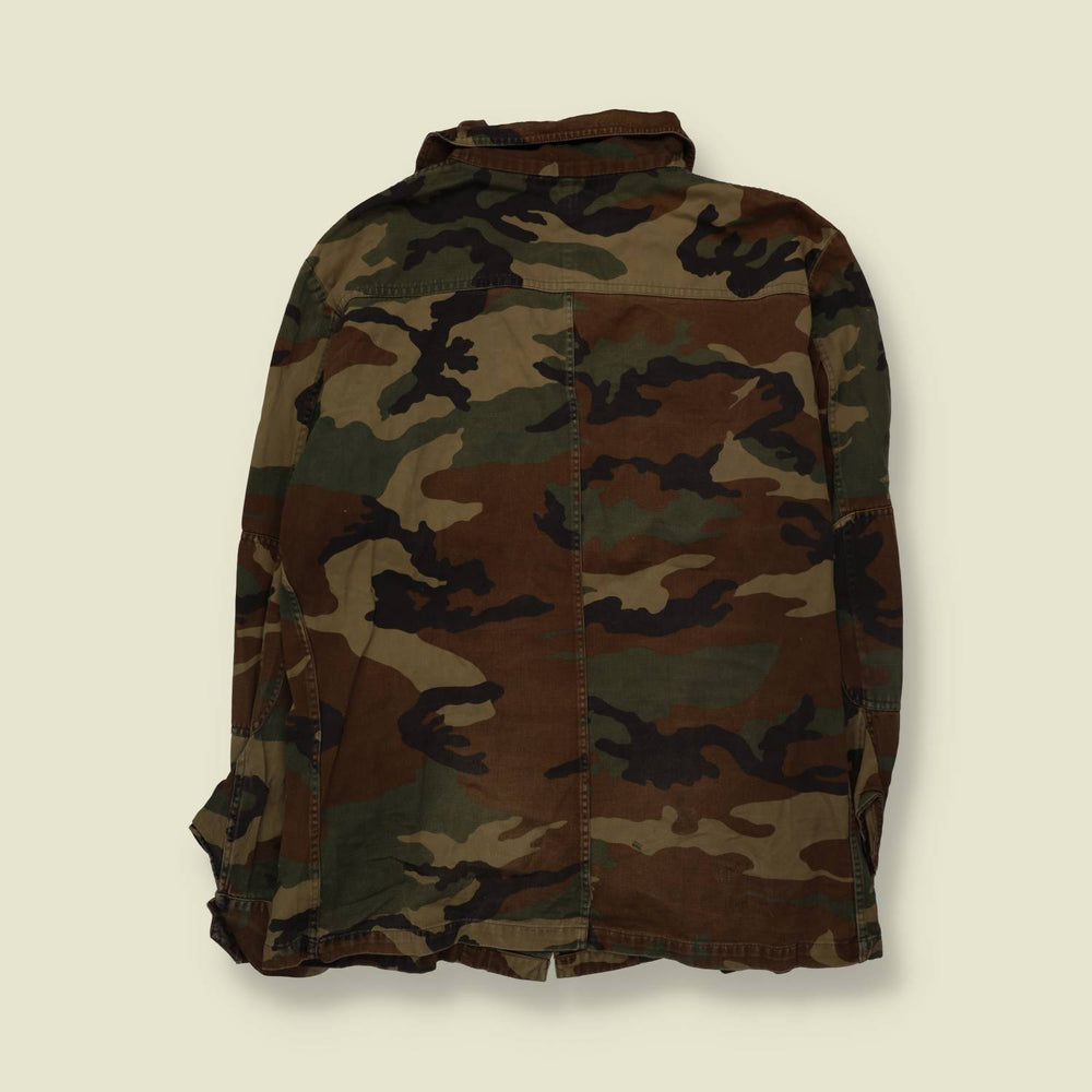 1980s-90s | Italian Military | Field Shirt | Woodland Camouflage - XL