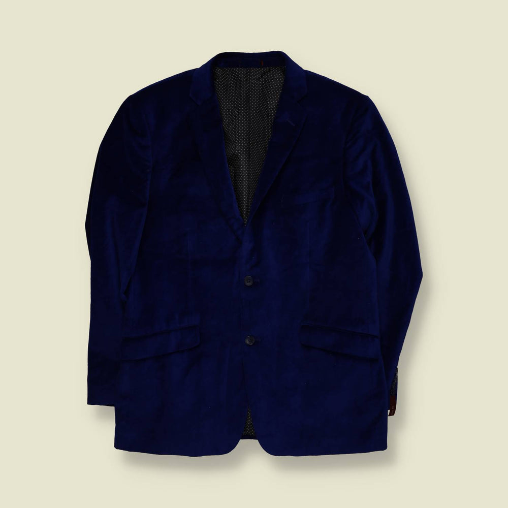 1990s | Velvet Blazer | Navy - M