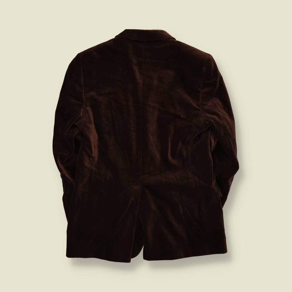 1990s | Collezione | Velvet Blazer | Made in Italy | Brown - M