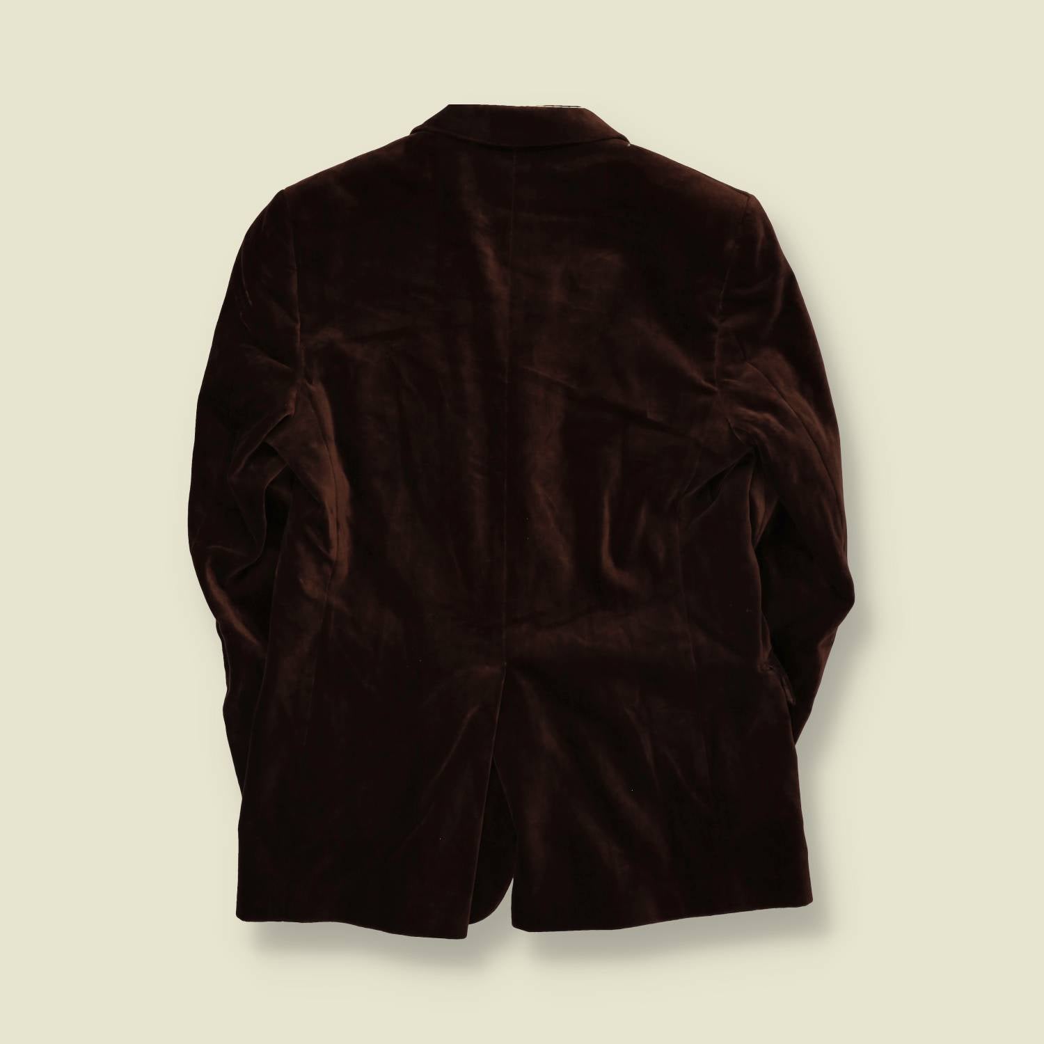 1990s | Collezione | Velvet Blazer | Made in Italy | Brown - M