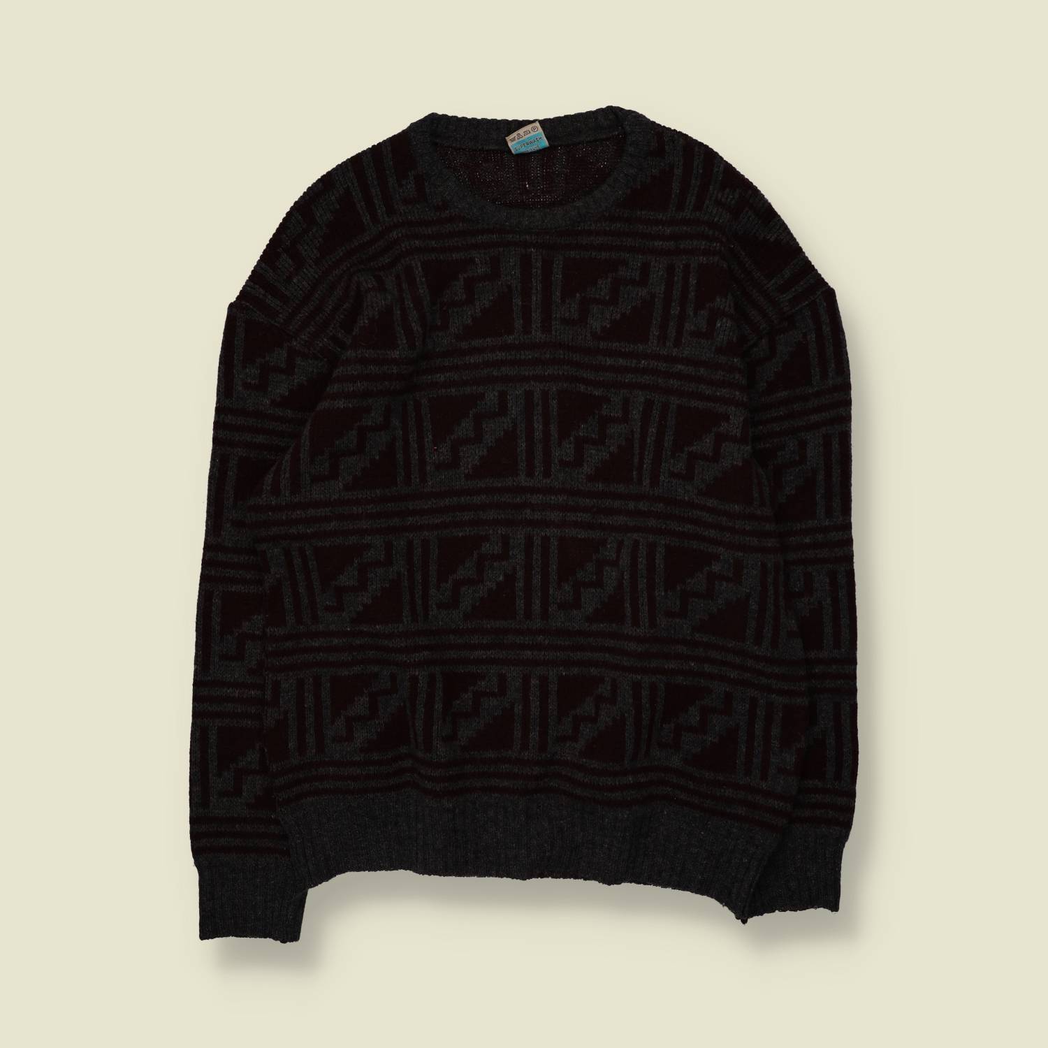1980s | Jumper | Charcoal & Black - L