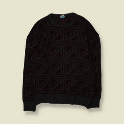 1980s | Jumper | Charcoal & Black - L