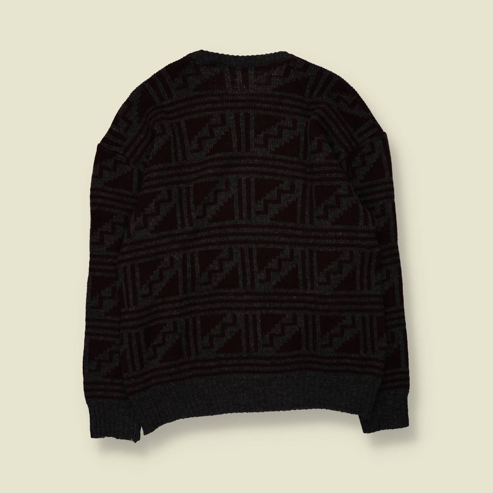 1980s | Jumper | Charcoal & Black - L