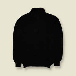 1980s | Westbury | Textured Polo Jumper | Black - XXL