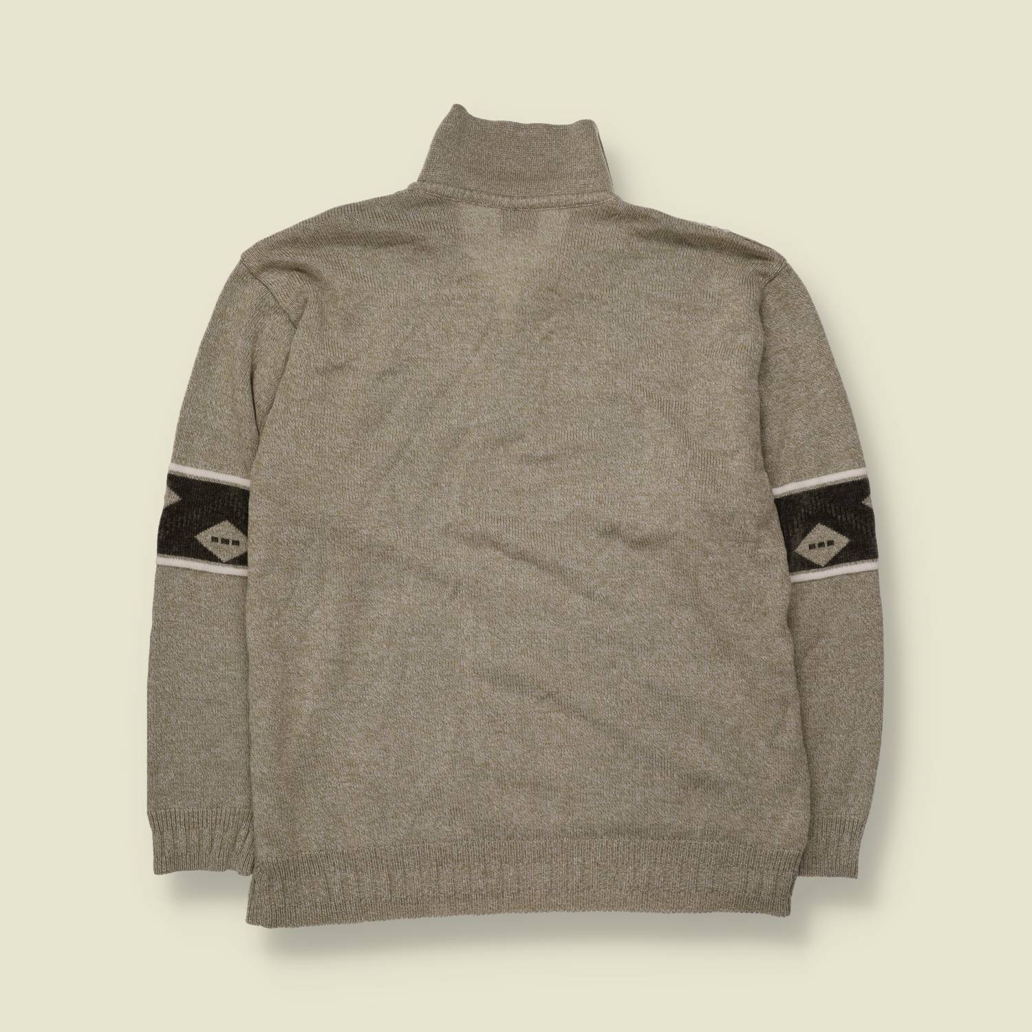1980s | Newtex | Quarter-Zip Jumper | Grey & Black - M