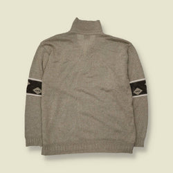 1980s | Newtex | Quarter-Zip Jumper | Grey & Black - M