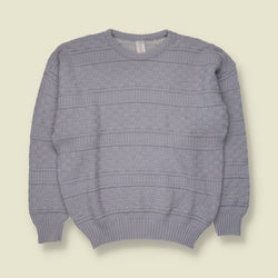 1980s | Textured Jumper | Grey - L
