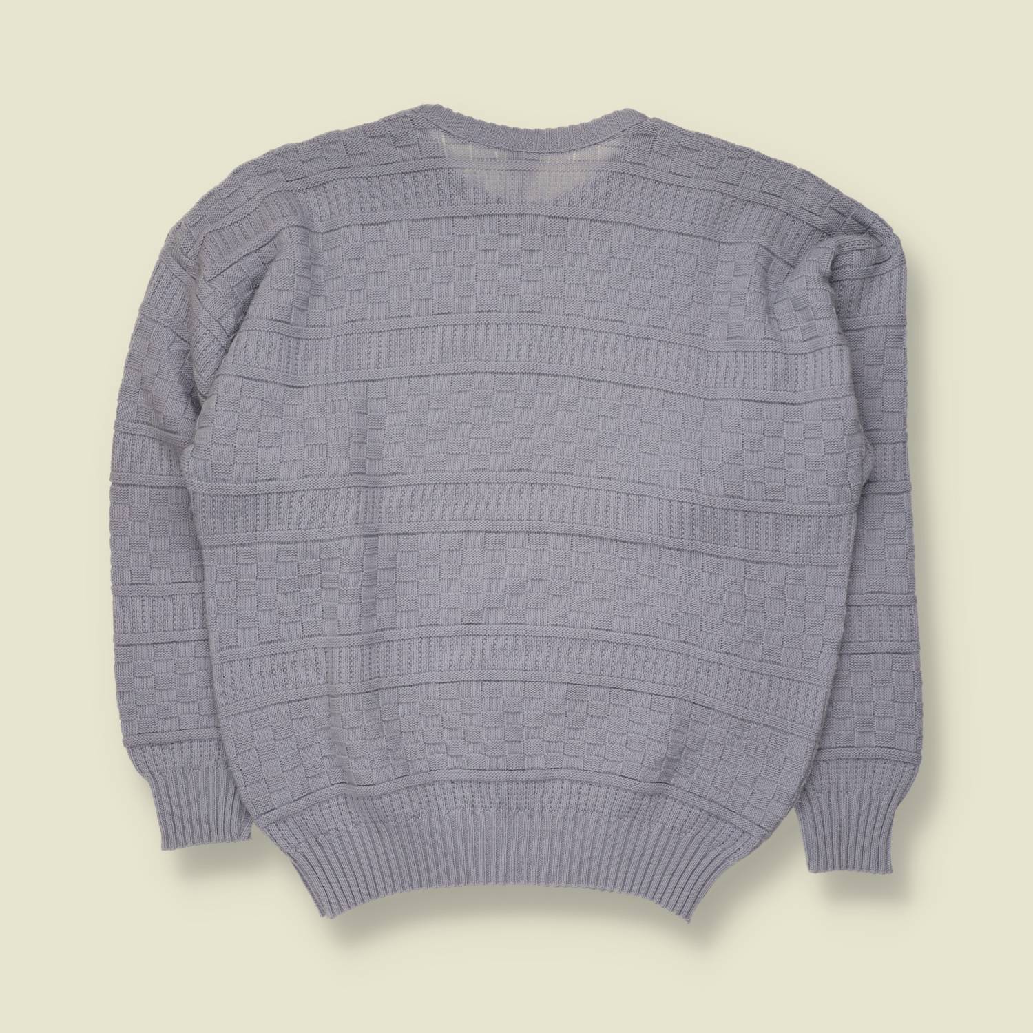 1980s | Textured Jumper | Grey - L