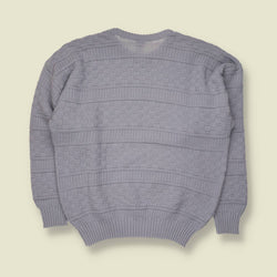 1980s | Textured Jumper | Grey - L