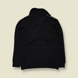 1980s | Eaty | Quarter-Zip Jumper | Charcoal & White - M