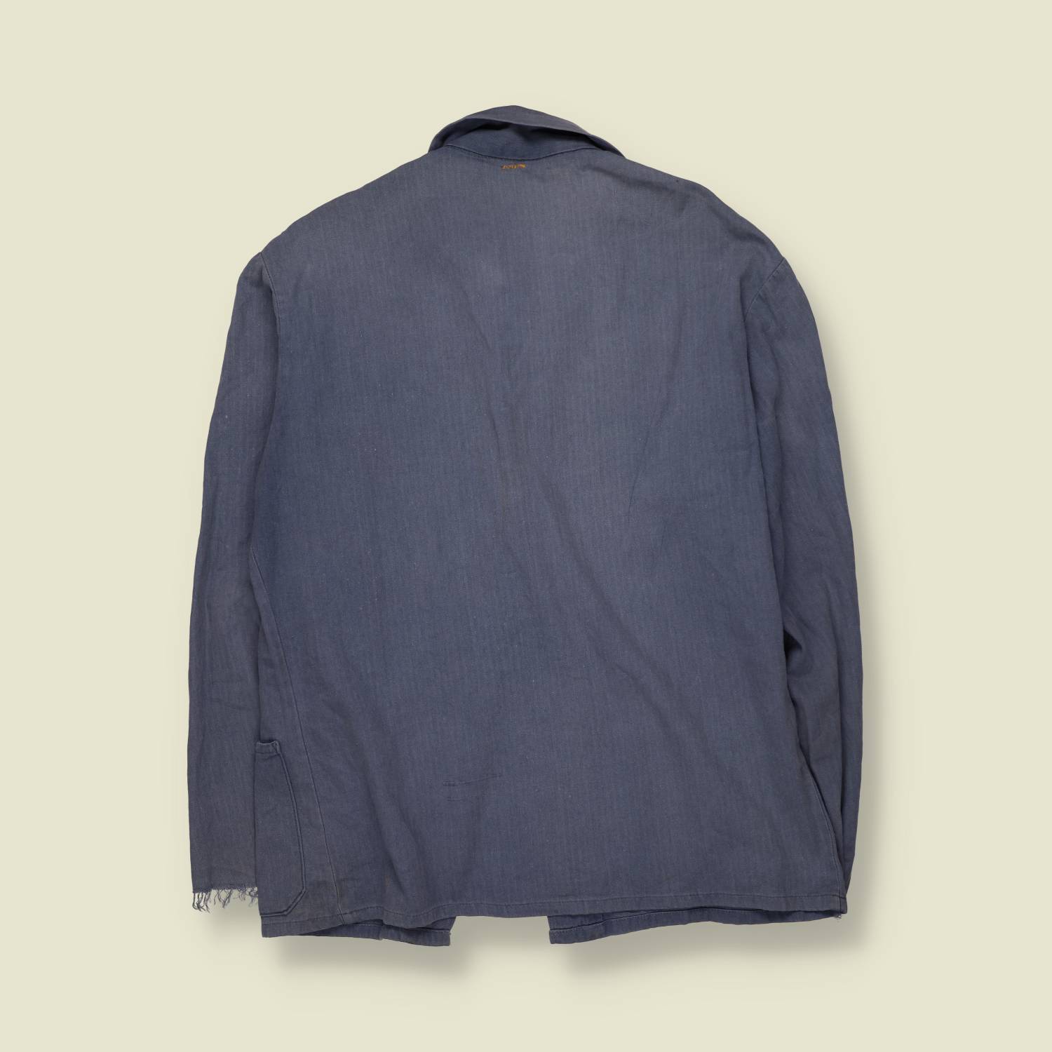 1980s | Chore Jacket | Faded Blue Herringbone - M