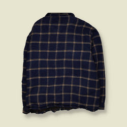 1980s | Golden Bear Plaid Wool Jacket | Navy Blue - 3XL