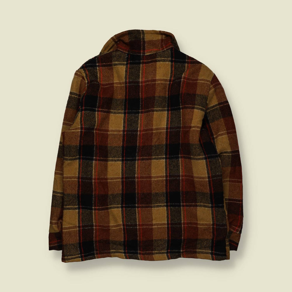 1970s | Pheasant Hunt Plaid Wool Hunting Jacket | Brown - L