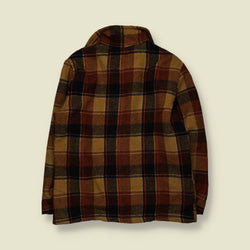1970s | Pheasant Hunt Plaid Wool Hunting Jacket | Brown - L