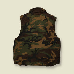 1990s | Woodland Camo Utility Gilet - XL