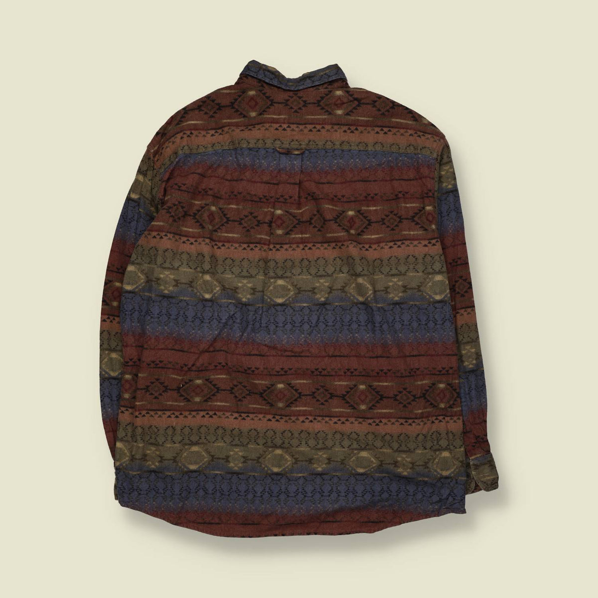 1990s | Cabela's Aztec Print Cotton Chamois Shirt | Multicolour - XL