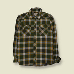 2000s | L.L.Bean Plaid Flannel Shirt | Green & Yellow - S