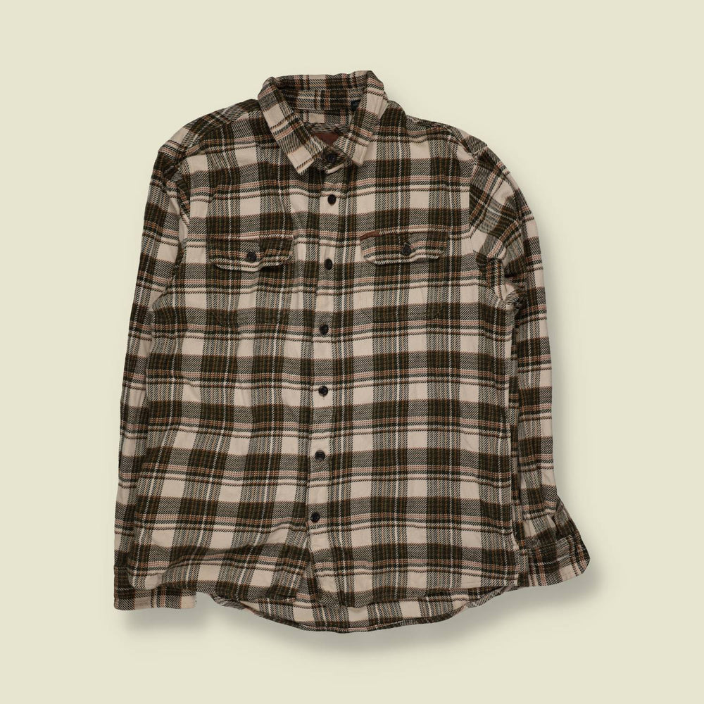 2000s | Orvis Plaid Flannel Shirt | Brown & Cream - M