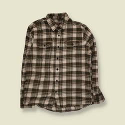 2000s | Orvis Plaid Flannel Shirt | Brown & Cream - M
