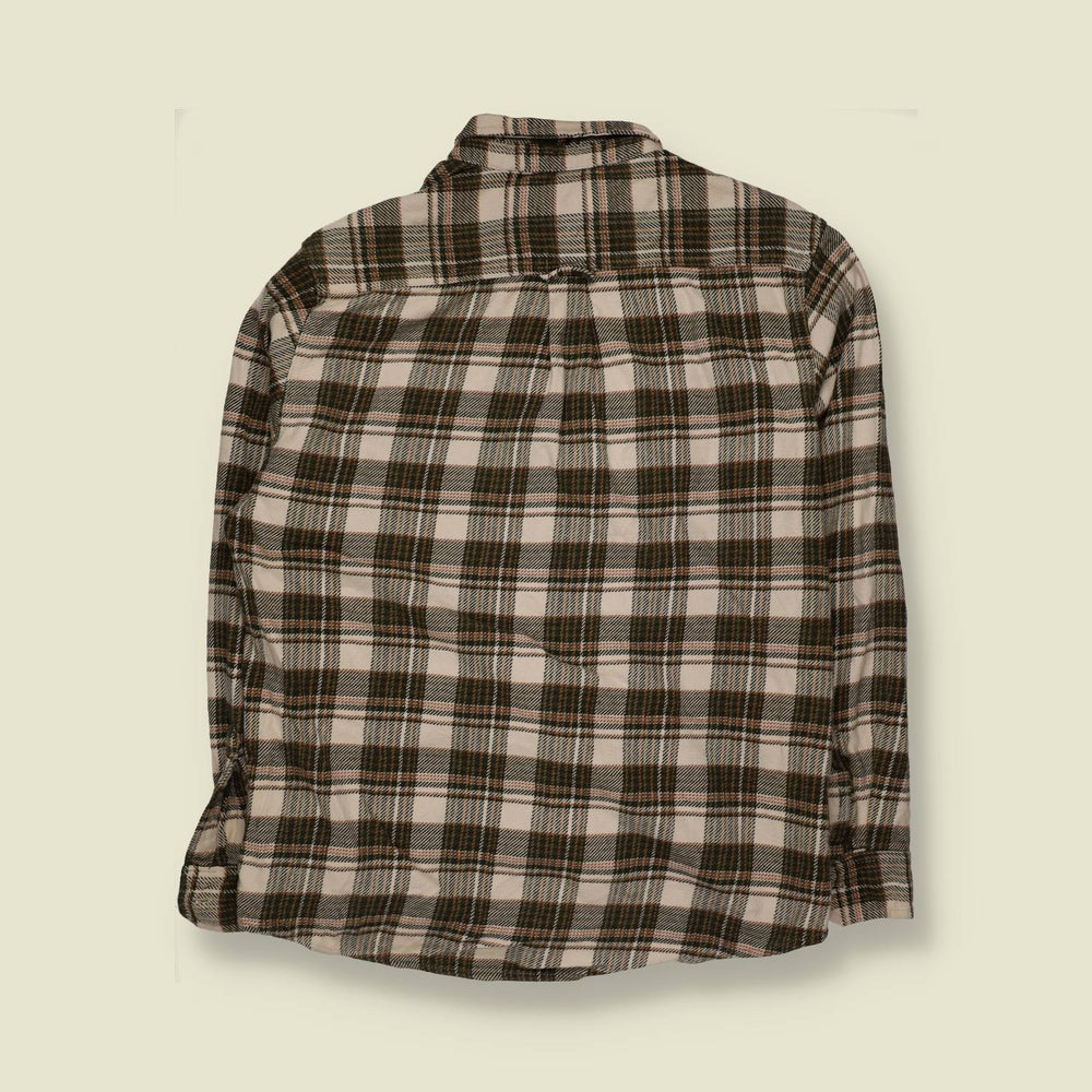 2000s | Orvis Plaid Flannel Shirt | Brown & Cream - M