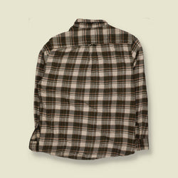 2000s | Orvis Plaid Flannel Shirt | Brown & Cream - M