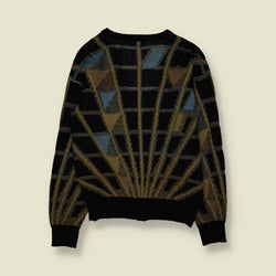 1980s | IT Sport Geometric Pattern Knit Cardigan | Multicolour - M