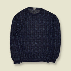1990s | Missoni Space-Dye Knit Jumper | Navy Blue - L