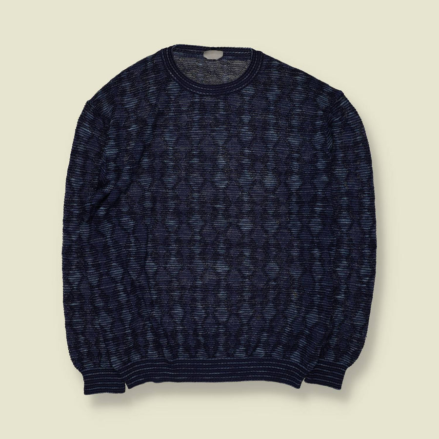 1990s | Missoni Space-Dye Knit Jumper | Navy Blue - L