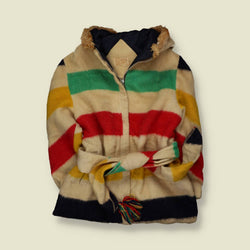 1970s | Hudson's Bay | Hooded Striped Blanket Coat - 14