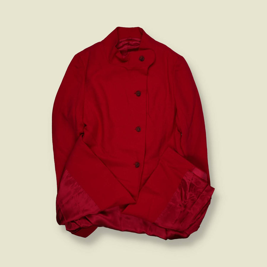 1960s | Red Single-Breasted Coat - 10