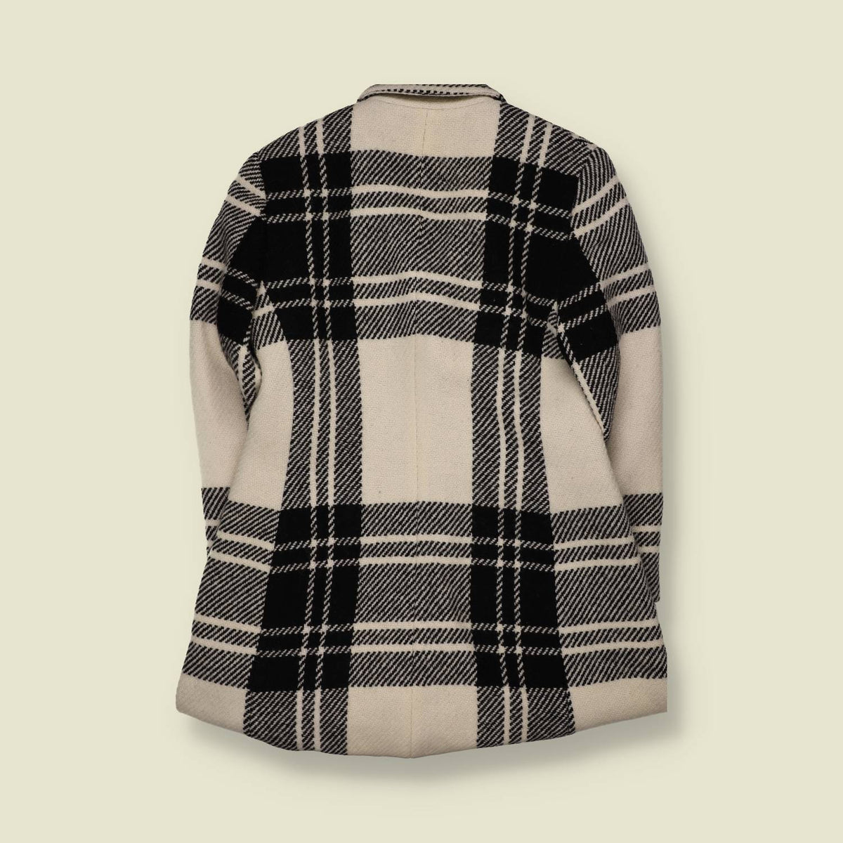 1980s | Jones New York | Black & Cream Checked Coat - 10