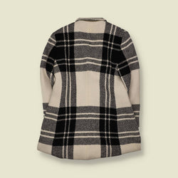 1980s | Jones New York | Black & Cream Checked Coat - 10