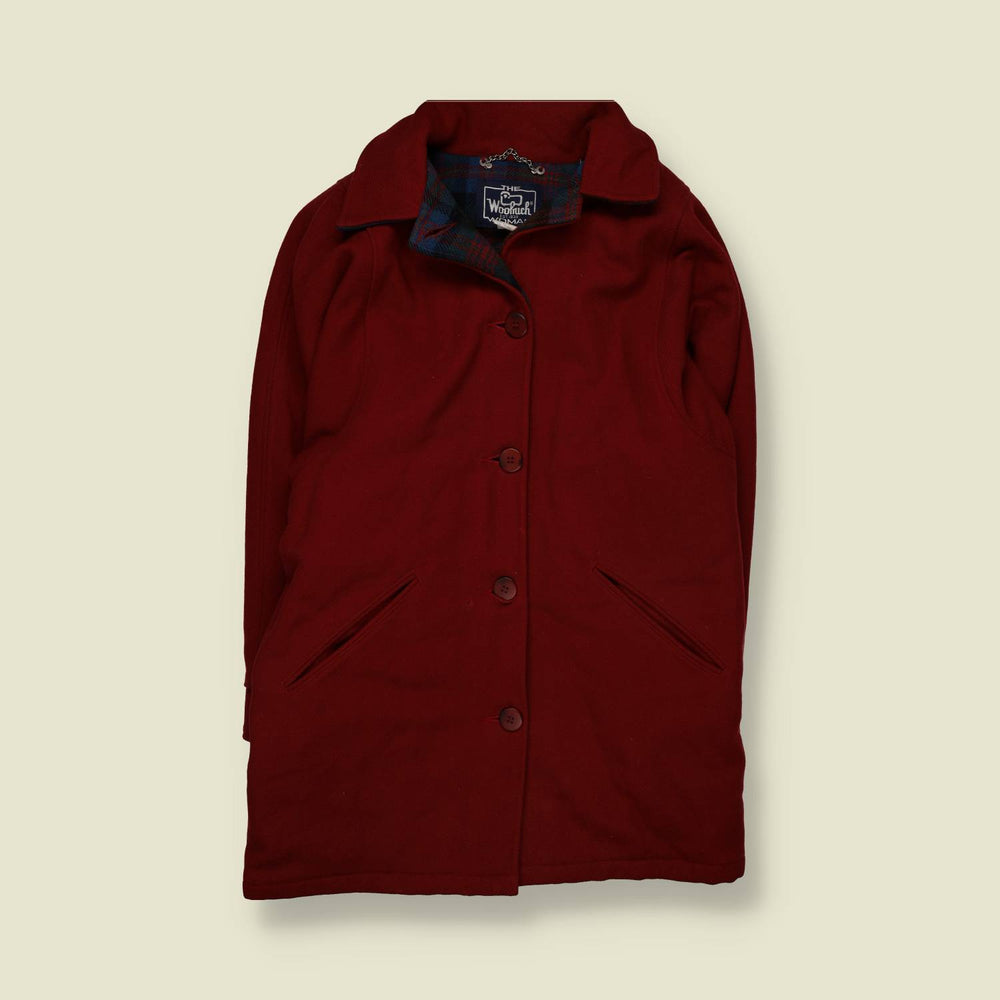 1980s | Woolrich | Burgundy Single-Breasted Coat - 14