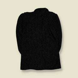 1980s | New York Girl | Black Flecked Double-Breasted Coat - 12