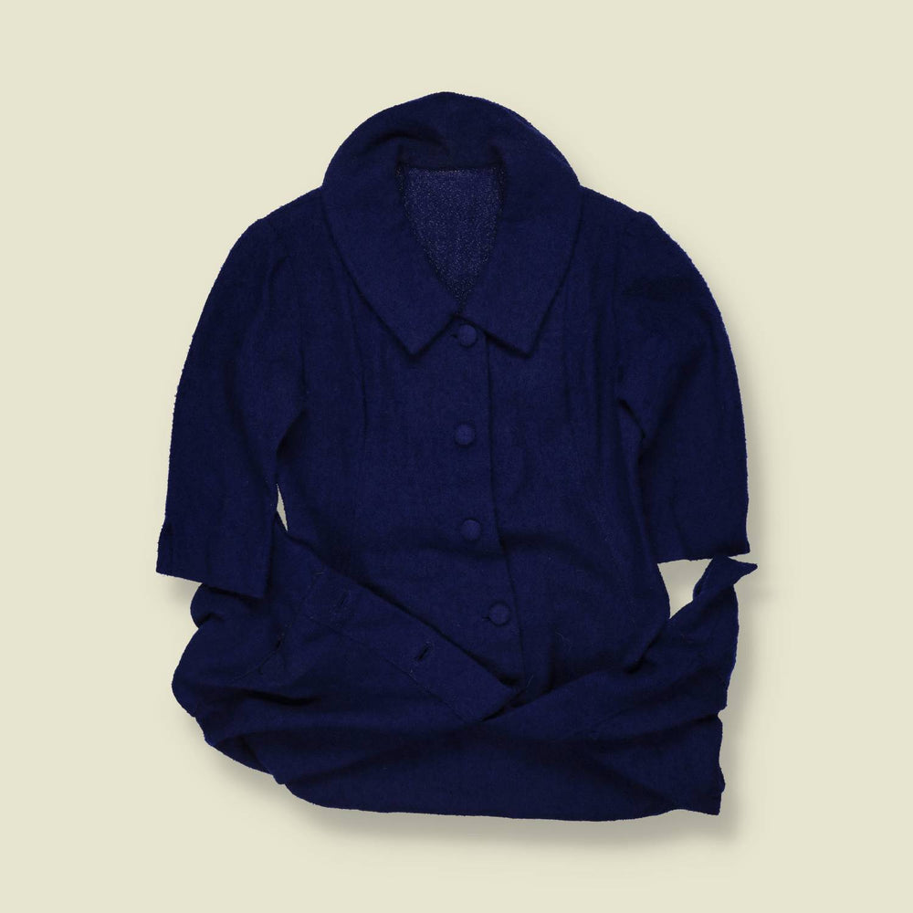 1950s | Blue Single-Breasted Coat - 10