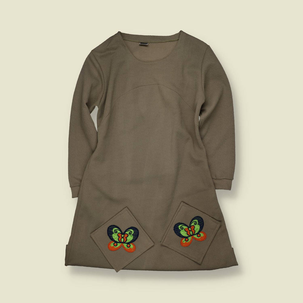 1970s | Butterfly Appliqué A-Line Dress - 12