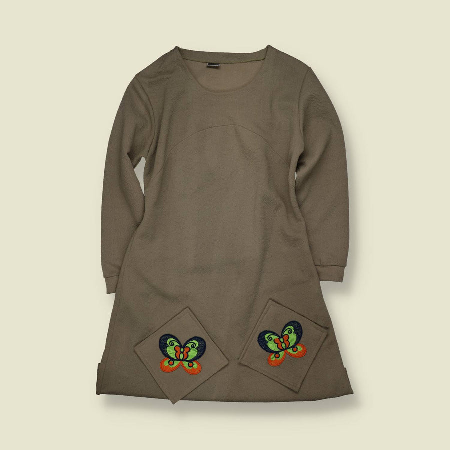 1970s | Butterfly Appliqué A-Line Dress - 12