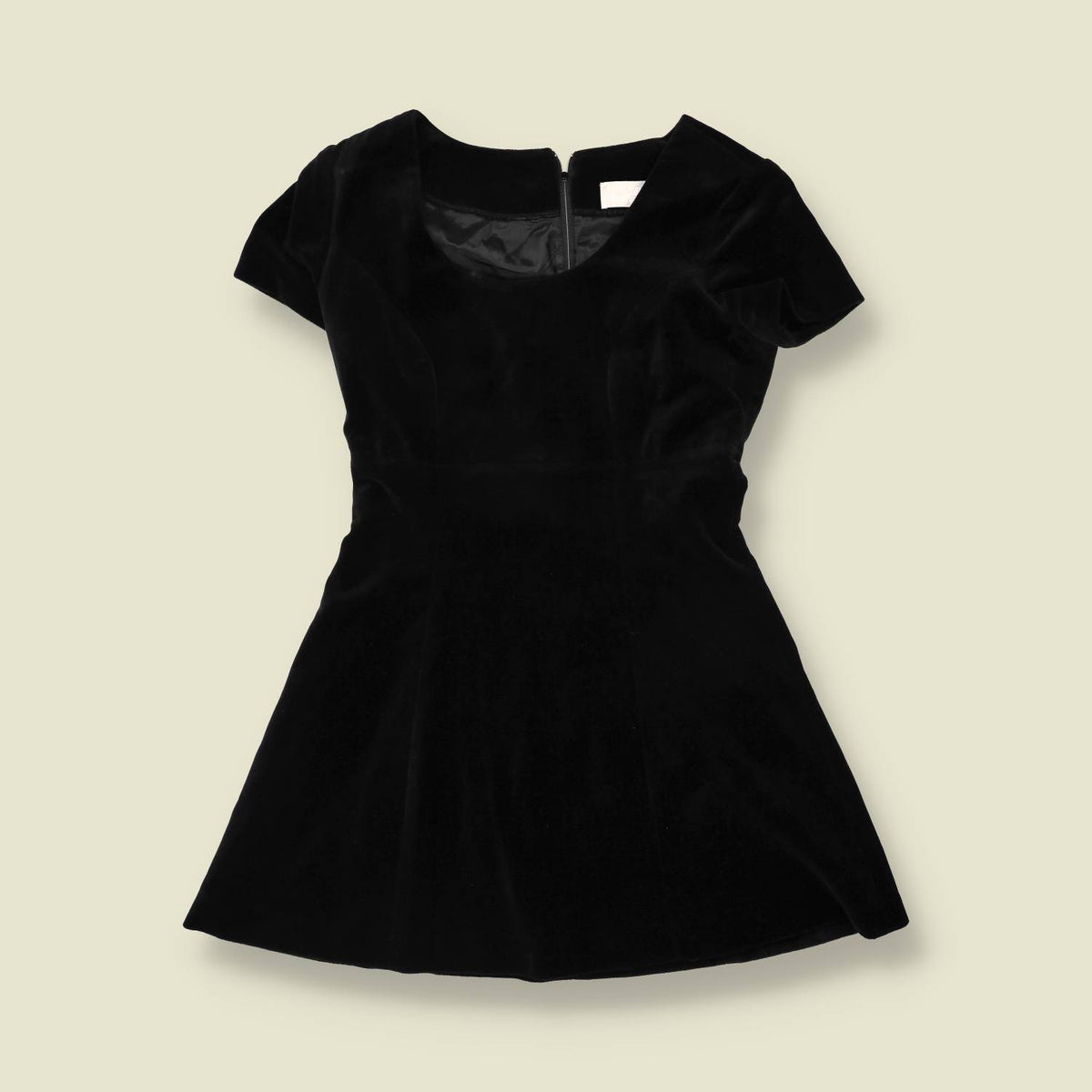 1990s | Quintessential | Black Short-Sleeved A-Line Dress - 6