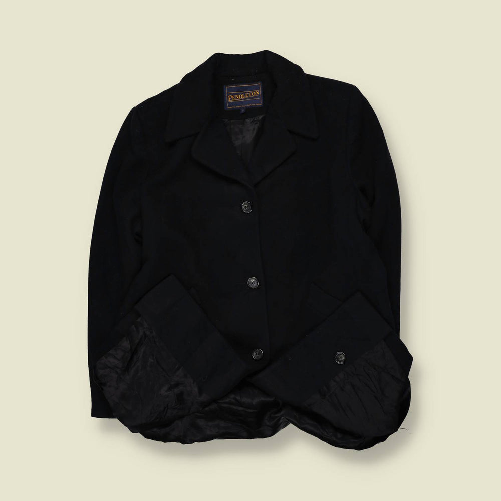 1990s | Pendleton | Black Single-Breasted Coat - 12