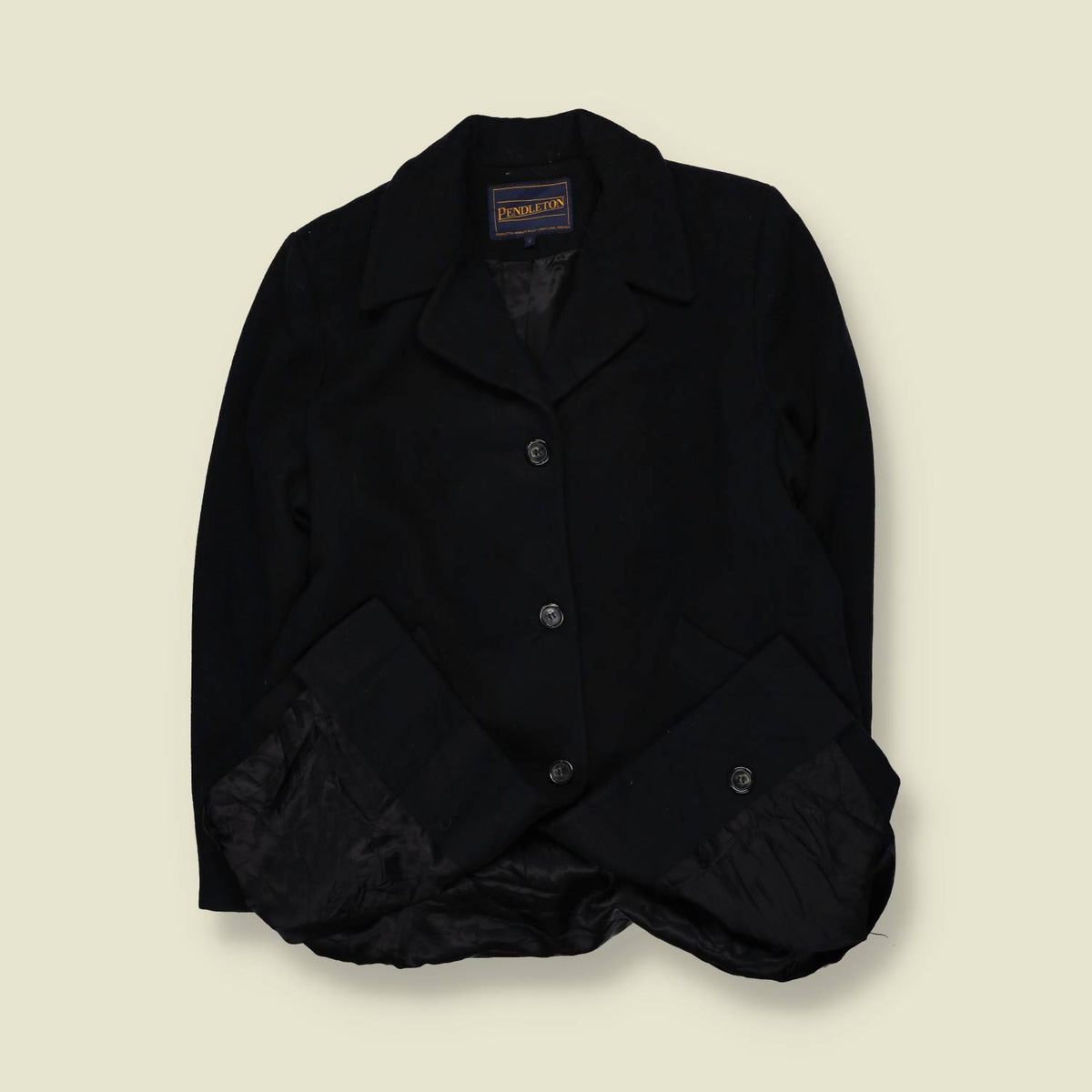 1990s | Pendleton | Black Single-Breasted Coat - 12