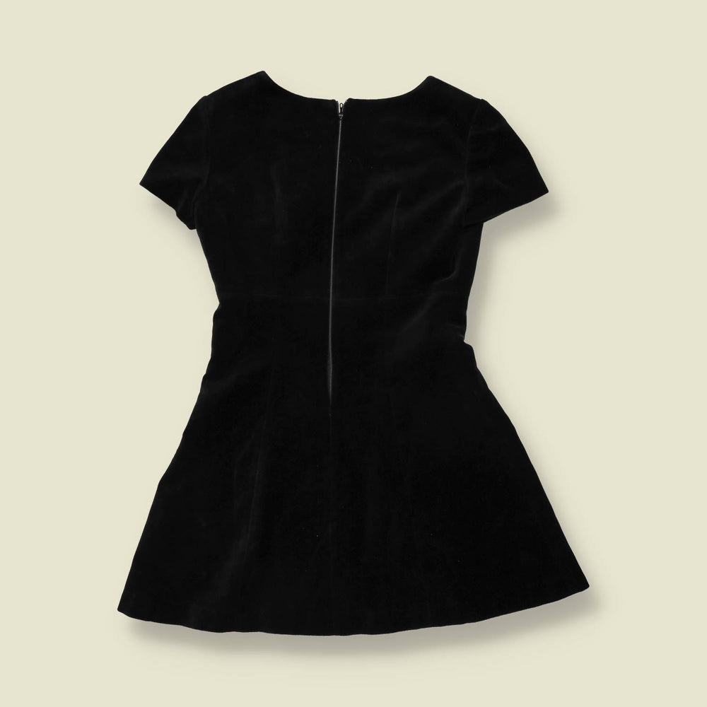 1990s | Quintessential | Black Short-Sleeved A-Line Dress - 6